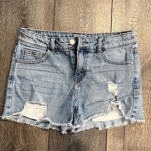 art class Light Blue Distressed Kids Shorts